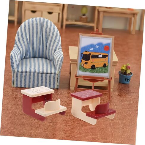 مشهد الفصول الدراسية المصغرة 1 مجموعة Mini House Kit ألعاب السبورة للبنين والبنات ديي ديني مصغرة in Kuwait