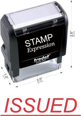 StampExpression - Issued Office with line Self Inking Rubber Stamp - Red Ink (A-5031) in Saudi Arabia