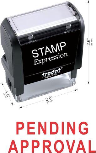 StampExpression - Pending Approval Office Self Inking Rubber Stamp - Red Ink (A-5582) in Saudi Arabia