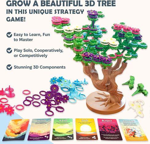 Bloomchasers 3D Flower Stacking Tree Building Game للعائلات والبالغين ، استراتيجية الضوء ، جميلة ، ممتعة وتنافسية ، توسع الأساس + ، 1-6 لاعبين ، 12 عامًا in Saudi Arabia