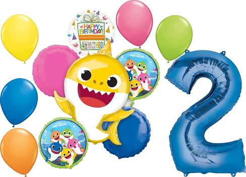 Anagram Baby Shark Boy 2nd Birthday Party Supplies Balloon Bouquet Decorations in Saudi Arabia