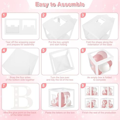 Pink Balloon Baby Shower Decorations for Girl, 140Pcs Pink and White Balloon Arch Garland Kit Baby Boxes with Letters for Girl Boho Baby Shower Gender Reveal Wedding Birthday Party Decorations in Saudi Arabia