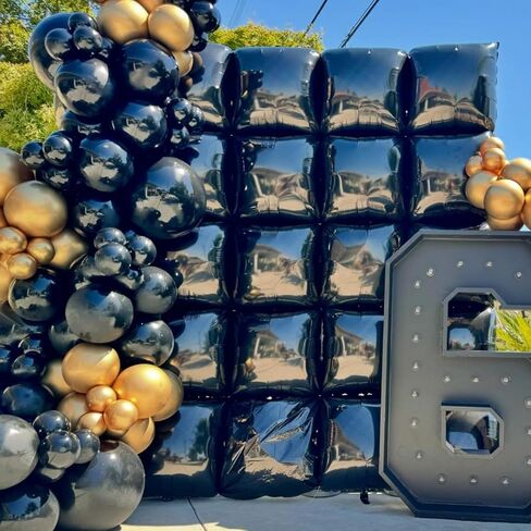 جدار بالون أرجوانية وخلايا مربعة معدنية ، 19 بوصة ، 19 بوصة من جانب البالونات مربعة على الوجهين ، طقم قوس النفق للبكالوريوس ، زفاف ، عيد ميلاد للبنات ، زخارف حفل الذكرى السنوية in Kuwait