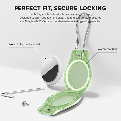 4 Pack Airtag Holder Compatible Apple AirTag, Secure Holder with Wire Cable for Men Women's Keyrings & Keychains, Air Tag Case Keychain for Keys, Luggage, Bags, 4 Colors in Kuwait
