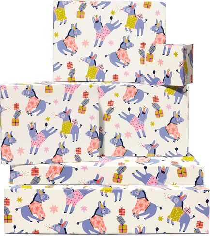 CENTRAL 23 Donkey Birthday Wrapping Paper For Men Women - 6 Sheet Of Beige Gift Wrap - Donkey Party - Friends Wrapping Paper Funny - Comes With Stickers in Saudi Arabia