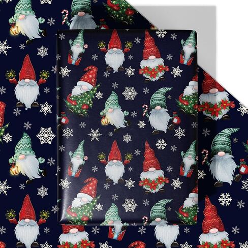 WRAPLULU Christmas Tree Wrapping Paper - 4 Jumbo Sheets, 28 * 40 Inches - Green Xmas Gift Wrapping Paper with Santa Hat, Pink and Gold Trees, Perfect for Kids Christmas Birthday Baby Shower Weddings in Saudi Arabia
