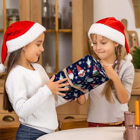 WRAPLULU Christmas Tree Wrapping Paper - 4 Jumbo Sheets, 28 * 40 Inches - Green Xmas Gift Wrapping Paper with Santa Hat, Pink and Gold Trees, Perfect for Kids Christmas Birthday Baby Shower Weddings in Saudi Arabia