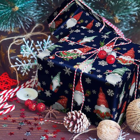 WRAPLULU Christmas Tree Wrapping Paper - 4 Jumbo Sheets, 28 * 40 Inches - Green Xmas Gift Wrapping Paper with Santa Hat, Pink and Gold Trees, Perfect for Kids Christmas Birthday Baby Shower Weddings in Saudi Arabia