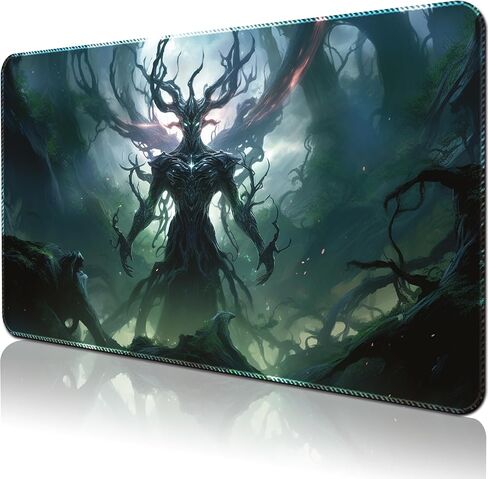 Playmat Board Game MTG Duel Playmat Trading Card 23.6 x 13.8in Game Mat Stitching Edges Compatible for TCG CCG RPG OCG with Card Zones + Including Storage Bags (Skull Land,No Zone) in Kuwait