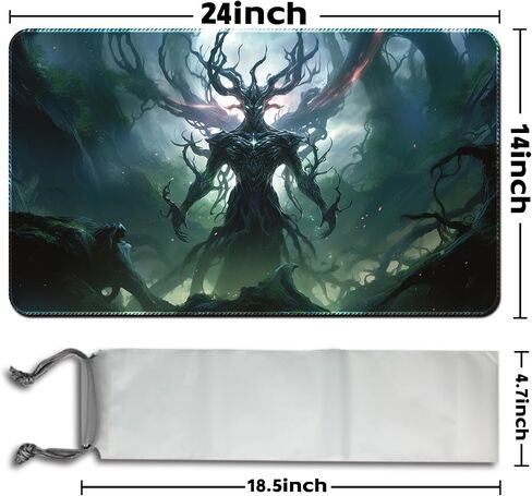 Playmat Board Game MTG Duel Playmat Trading Card 23.6 x 13.8in Game Mat Stitching Edges Compatible for TCG CCG RPG OCG with Card Zones + Including Storage Bags (Skull Land,No Zone) in Kuwait