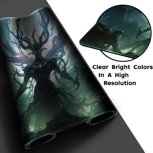 Playmat Board Game MTG Duel Playmat Trading Card 23.6 x 13.8in Game Mat Stitching Edges Compatible for TCG CCG RPG OCG with Card Zones + Including Storage Bags (Skull Land,No Zone) in Kuwait