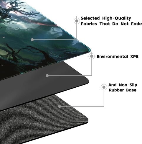 Playmat Board Game MTG Duel Playmat Trading Card 23.6 x 13.8in Game Mat Stitching Edges Compatible for TCG CCG RPG OCG with Card Zones + Including Storage Bags (Skull Land,No Zone) in Kuwait