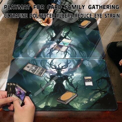 Playmat Board Game MTG Duel Playmat Trading Card 23.6 x 13.8in Game Mat Stitching Edges Compatible for TCG CCG RPG OCG with Card Zones + Including Storage Bags (Skull Land,No Zone) in Kuwait