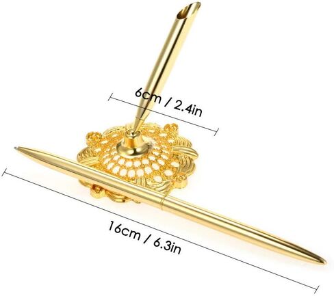 قطعتين من الضيوف الضيوف قلم الزفاف الذهبي مع قلم جوفاء جولة جولة القلم علامة كتابة القلم لحفل الزفاف Golden (الذهب) in Kuwait