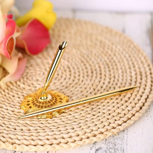 قطعتين من الضيوف الضيوف قلم الزفاف الذهبي مع قلم جوفاء جولة جولة القلم علامة كتابة القلم لحفل الزفاف Golden (الذهب) in Kuwait