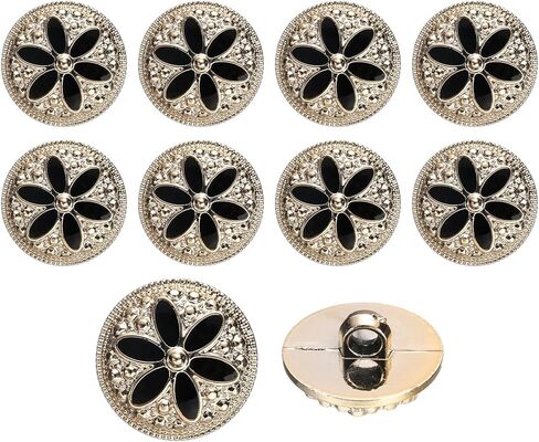 UXCELL 10pcs 18 مم راتنج راتنج عتيقة ملابس الخياطة الزر معطف المعادن أزرار الزهور الإكسسوارات الحرفية للملاب in Kuwait