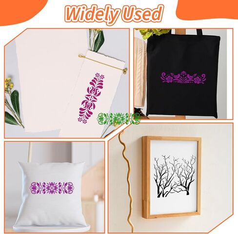 22 Pcs 5.9 Inch Small Flower Stencils for Crafts Reusable,Stencils for Painting, Wildflower Stencil with Sunflower, Botanical Leaf Tree Plant Pattern for Drawing on Fabric Walls Paper Wood Floor in Saudi Arabia