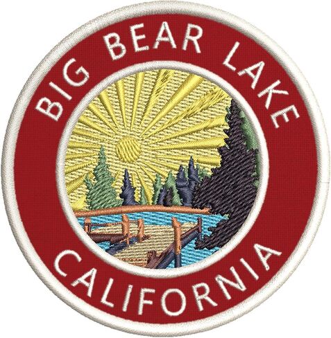 Lake Dock - Big Bear Lake - California 3.5 "DIY DIY Iron أو Sew -On Decorative Patches Vaceed Adventure Thief Novelty Thebique in Saudi Arabia