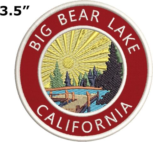 Lake Dock - Big Bear Lake - California 3.5 "DIY DIY Iron أو Sew -On Decorative Patches Vaceed Adventure Thief Novelty Thebique in Saudi Arabia