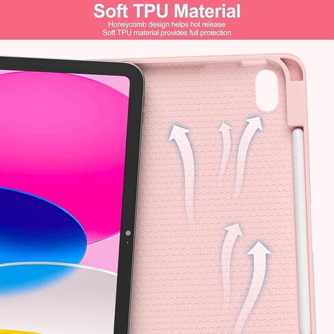COO 7 Color Backlit Keyboard Case for iPad 11th A16 /10th Gen | 7-Color Backlit Detachable Bluetooth Keyboard, Pencil Holder, Auto Wake/Sleep, 3 Angles, PU TPU Cover, Pink in Saudi Arabia