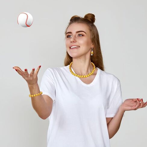 200 PCS Baseball Beads مع 1 لفة من الحبل المرن ، و 10 مللي مولار من حبات البيسبول للبيسبول أكريليك من أجل المجوهر in Saudi Arabia