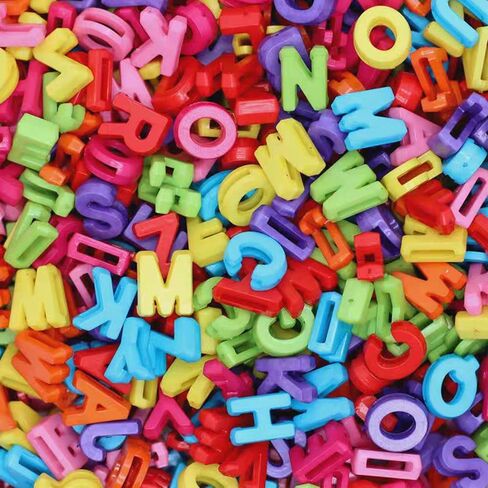 200pcs Large Alphabet Letter Beads, A-Z Plastic Loose Beads with Storage Box, for Jewelry Making, Bracelets, Necklaces, Keychains (Macaroon Candy Colors) in Kuwait