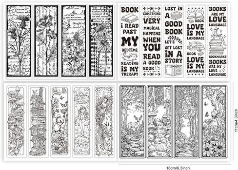 Globbleland 4 Sheets Tale Tale Longmark Clear Clear Stamps مجموعة لمصنع Scrapbooking Porkmark Silicone Stamps Flowers Stamprent Stamp in Saudi Arabia