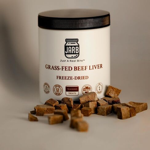 JARB 100% Grass-Fed Freeze-Dried Beef Liver 5OZ– Single Ingredient, Raw, All Natural, High Protein, Grain-Free, Healthy Dog Training Snacks, Made in USA, Puppy Training, Reward Snacks, Dog Food Topper in Saudi Arabia