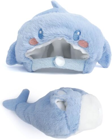 17cm Doll Clothes(No Doll) Furry 2-Piece Clothes Set Stylish Dolls Shark Clothes Blue Accessories Cute Outfits (Blue Shark Suit, 17cm) in Saudi Arabia