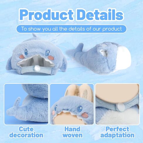 17cm Doll Clothes(No Doll) Furry 2-Piece Clothes Set Stylish Dolls Shark Clothes Blue Accessories Cute Outfits (Blue Shark Suit, 17cm) in Saudi Arabia