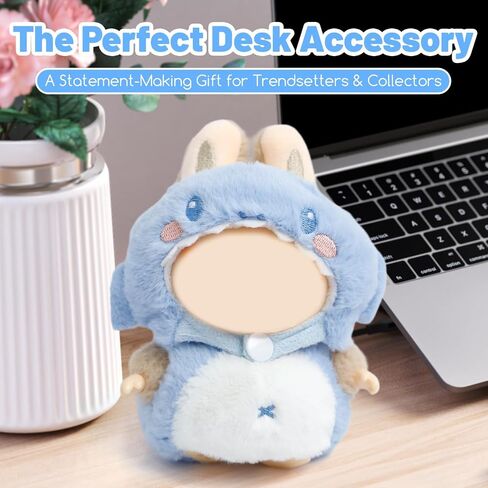 17cm Doll Clothes(No Doll) Furry 2-Piece Clothes Set Stylish Dolls Shark Clothes Blue Accessories Cute Outfits (Blue Shark Suit, 17cm) in Saudi Arabia