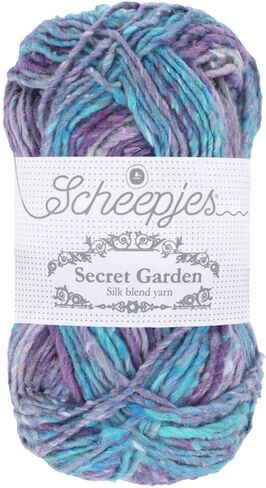 Scheepjes Secret Garden 1x50g - 709 Lily Pond ، Purple ، Blue ، Crochet Gray and Knitting Yarn in Saudi Arabia