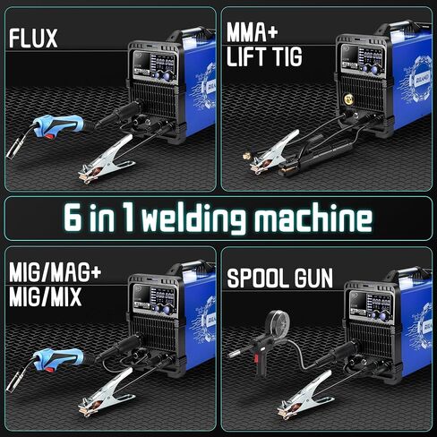MIG Welder, 145Amp 120V Flux Core MIG/Lift TIG/Stick 3-in-1 Welding Machine, IGBT Inverter Welder Equipment, Portable and Compact Design for Ultimate Value and Flexibility. in Saudi Arabia