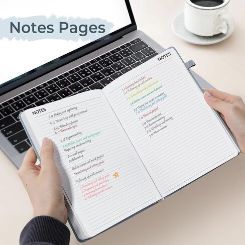 SUNEE 2025-2026 Weekly & Monthly Hardcover Planner 5.5" x 8.3" - 12 Month (July 2025 - June 2026), Small Academic Year Calendar Planner, Pocket, Notes, 100 GSM Paper, Gray Blue in Saudi Arabia