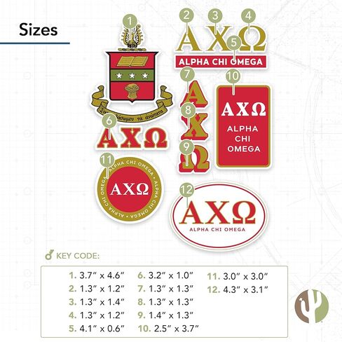 Desert Cactus Alpha Chi Omega Sticker Axo Sheet Standard Secal Secal Laptop Botto Mater Car (Full - Standard) in Saudi Arabia