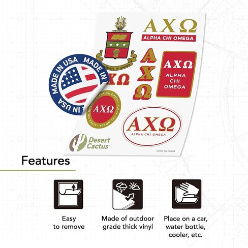 Desert Cactus Alpha Chi Omega Sticker Axo Sheet Standard Secal Secal Laptop Botto Mater Car (Full - Standard) in Saudi Arabia