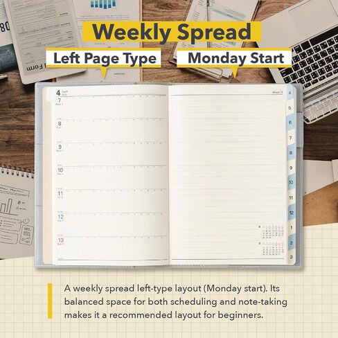 NOLTY Carrel B6-2 Weekly Planner 2025, April Start, Japanese Edition, Light Blue in Kuwait