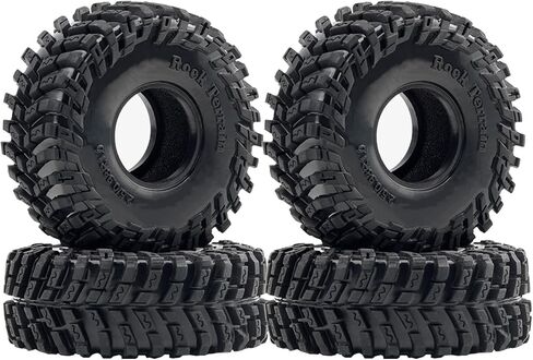 4PCS RC 1.0 inch Crawler Tires 63.5mm Tall Super Soft Sticky Rubber Tires Suitable for 1/18 TRX4M 1/24 AX24 SCX24 FCX24 FMS Ascent-18 Etc RC Crawler Car Upgrade Accessories in Kuwait