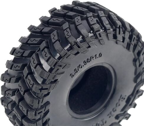 4PCS RC 1.0 inch Crawler Tires 63.5mm Tall Super Soft Sticky Rubber Tires Suitable for 1/18 TRX4M 1/24 AX24 SCX24 FCX24 FMS Ascent-18 Etc RC Crawler Car Upgrade Accessories in Kuwait