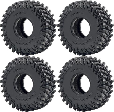 4PCS RC 1.0 inch Crawler Tires 63.5mm Tall Super Soft Sticky Rubber Tires Suitable for 1/18 TRX4M 1/24 AX24 SCX24 FCX24 FMS Ascent-18 Etc RC Crawler Car Upgrade Accessories in Kuwait