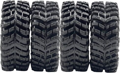 4PCS RC 1.0 inch Crawler Tires 63.5mm Tall Super Soft Sticky Rubber Tires Suitable for 1/18 TRX4M 1/24 AX24 SCX24 FCX24 FMS Ascent-18 Etc RC Crawler Car Upgrade Accessories in Kuwait