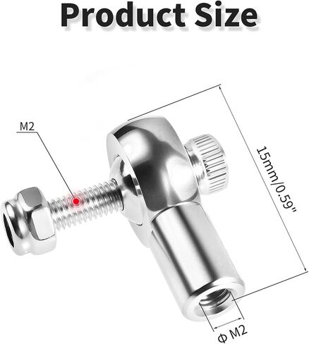 Lever Steering Linkage Tie Rod End Ball Head End, M2 2.0xL15mm Tie Rod End Ball Head Holder, Aluminum Thread Ball Joint with M2 Screws for RC Model Car Boat Airplane Sliver in Kuwait