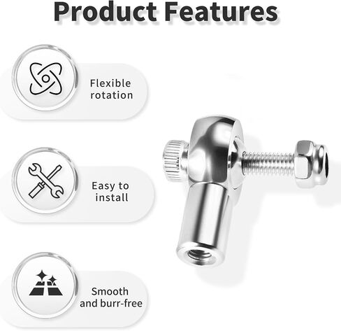 Lever Steering Linkage Tie Rod End Ball Head End, M2 2.0xL15mm Tie Rod End Ball Head Holder, Aluminum Thread Ball Joint with M2 Screws for RC Model Car Boat Airplane Sliver in Kuwait