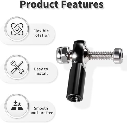 Lever Steering Linkage Tie Rod End Ball Head End, M2 2.0xL15mm Tie Rod End Ball Head Holder, Aluminum Thread Ball Joint with M2 Screws for RC Model Car Boat Airplane Sliver in Kuwait