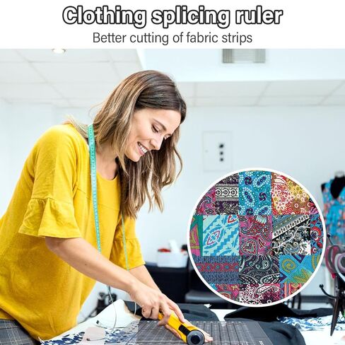 حاكم خياطة اللحف ، 17-3/4in × 22 بوصة ، حاكم وحاكم مترقص زرقاء ، قطع شريط الأقمشة غير القباية ، خياطة ، صياغة ، صياغة in Kuwait