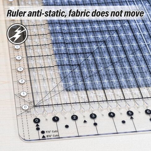 حاكم خياطة اللحف ، 17-3/4in × 22 بوصة ، حاكم وحاكم مترقص زرقاء ، قطع شريط الأقمشة غير القباية ، خياطة ، صياغة ، صياغة in Kuwait