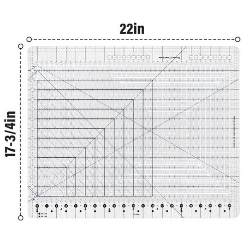 حاكم خياطة اللحف ، 17-3/4in × 22 بوصة ، حاكم وحاكم مترقص زرقاء ، قطع شريط الأقمشة غير القباية ، خياطة ، صياغة ، صياغة in Kuwait