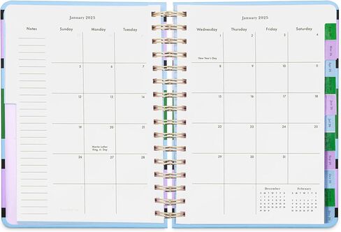 kate spade new york Daily Planner 2026 Large Agenda January-December 2026, Hardcover Weekly and Monthly Spiral Planner with Stickers (Downtown Stripe) in Saudi Arabia