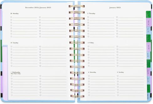 kate spade new york Daily Planner 2026 Large Agenda January-December 2026, Hardcover Weekly and Monthly Spiral Planner with Stickers (Downtown Stripe) in Saudi Arabia