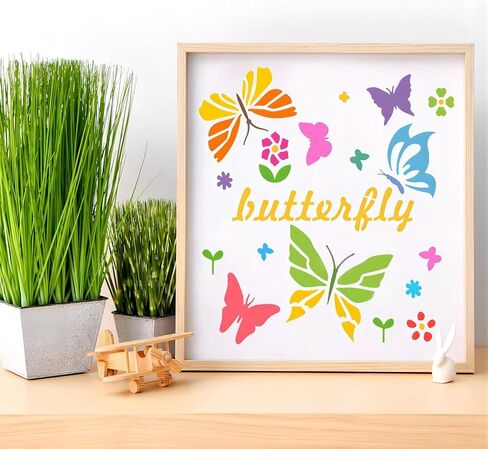 25 Pieces Butterfly Stencils Spring Templates Reusable Plastic Craft Stencils Butterfly Painting Themed Templet Drawing Templates for Paint Craft DIY Nature Home Decor Wood Sign(5.9 x 5.9 Inch) in Saudi Arabia